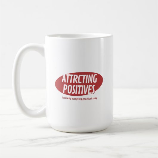Positives Anziehen Glück Nur Typografie Design Kaffeetasse (Links)