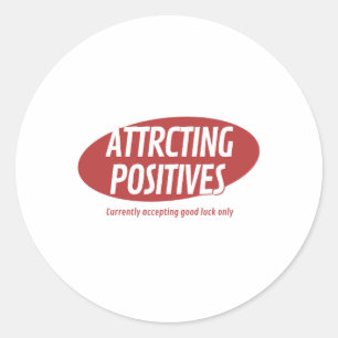 Positives anziehen, nur Glück typografie Des Runder Aufkleber