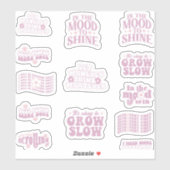 positives Bejahungszeitansatz Retro Aufkleber (Blatt)