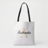 Positives Bestätigungsmonogramm Gold Buchstabe A Tasche (Vorderseite)