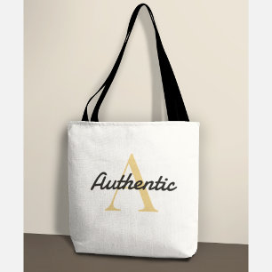 Positives Bestätigungsmonogramm Gold Buchstabe A Tasche