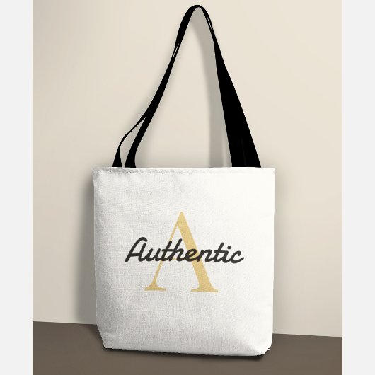 Positives Bestätigungsmonogramm Gold Buchstabe A Tasche