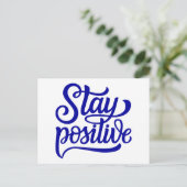 Positives Blau bleibe Postkarte (Stehend Vorderseite)