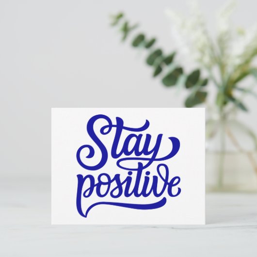 Positives Blau bleibe Postkarte (Stehend Vorderseite)