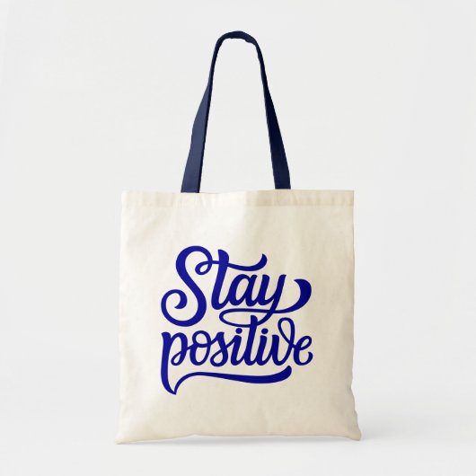 Positives Blau bleibe Tragetasche (Vorne)