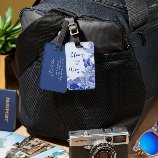 Positives Blossom Zitat Blüten Lotus Lily Gepäckanhänger (Vorderseite & Rückseite)