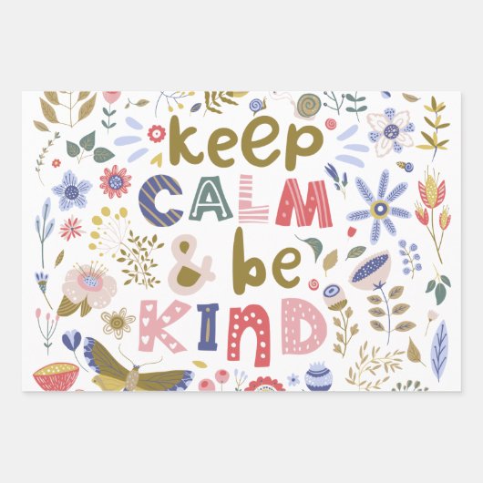 Positives Blumensortiment Geschenkpapier Set (Vorderseite 2)