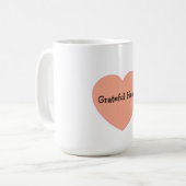 Positives Dankbares Herzpreisdesign Kaffeetasse (Vorderseite Links)