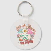 Positives Denken - Auswahl von Blume, nicht Kampf Schlüsselanhänger (Rückseite)