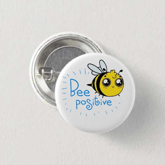 Positives Denken Bee Positive Niedliche Biene Button (Vorne & Hinten)