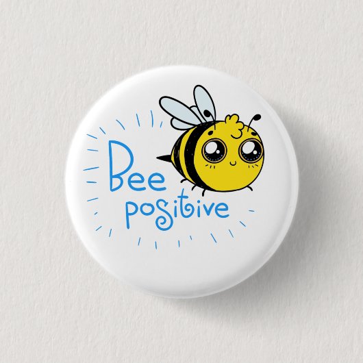 Positives Denken Bee Positive Niedliche Biene Button (Vorderseite)