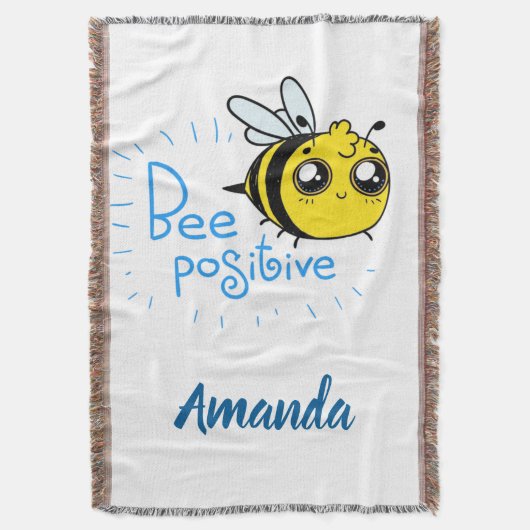 Positives Denken Bee Positive Niedliche Biene Decke (Vorderseite Vertikal)