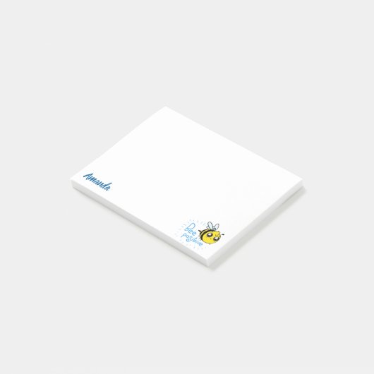 Positives Denken Bee Positive Niedliche Biene Post-it Klebezettel (angewinkelt)