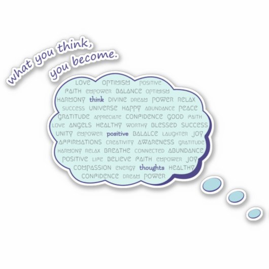 Positives Denken Energie inspirierende blaue Blase Aufkleber (Vorderseite)