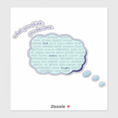 Positives Denken Energie inspirierende blaue Blase Aufkleber (Blatt)