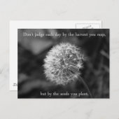 Positives Denken Sprichwort mit Dandelion Postkarte (Vorne/Hinten)