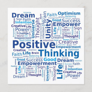 Positives Denken Word Cloud - Blau Einladung