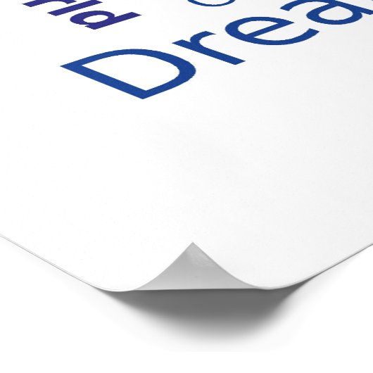 Positives Denken Word Cloud - Blau Poster (Ecke)