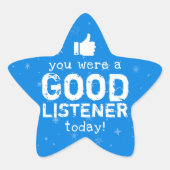 Positives Feedback Good Listener Teacher Stern-Aufkleber (Vorderseite)
