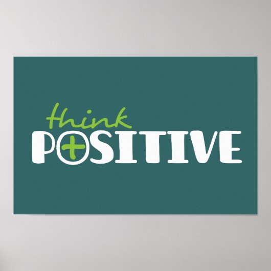 Positives grafisches Langgrün-Poster Poster (Vorne)