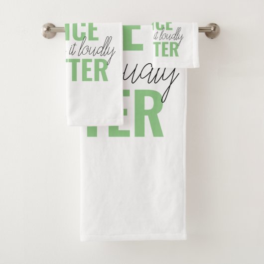 Positives Grün Ihre Stimme Matter Motivation Zitat Badhandtuch Set (Insitu)