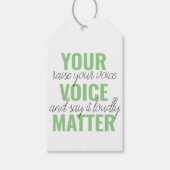 Positives Grün Ihre Stimme Matter Motivation Zitat Geschenkanhänger (Vorderseite)