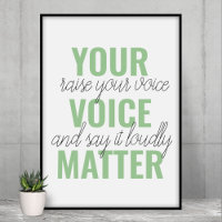 Positives Grün Ihre Stimme Matter Motivation Zitat