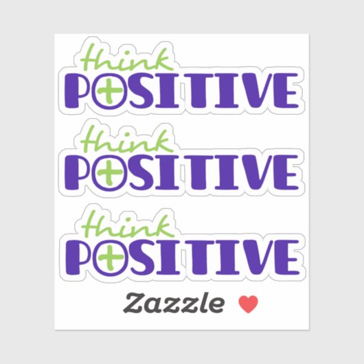 Positives Grün plus Text-Slogan Aufkleber (Blatt)