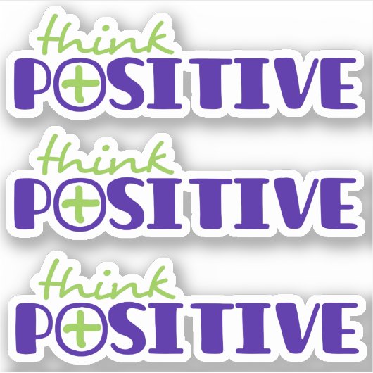 Positives Grün plus Text-Slogan Aufkleber (Vorderseite)