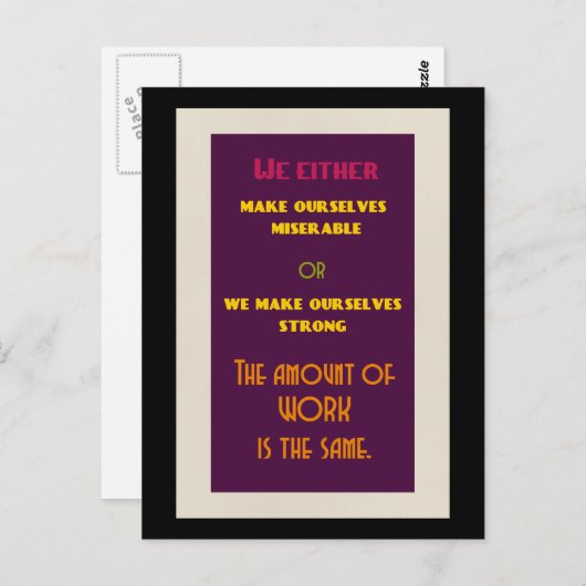 Positives inspirierendes Zitat über das Leben Postkarte (Vorne/Hinten)