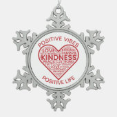 Positives Leben Schneeflocken Zinn-Ornament (Vorderseite)