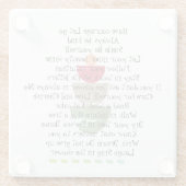 Positives Leben Zitate Glück Abstrakt Weiß Glasuntersetzer (Rückseite)