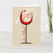 Positives modernes Rotwein-Glas 70. Geburtstag Karte (Vorderseite)