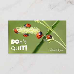 Positives Motivationszitat mit kleinen Marienkäfer Visitenkarte