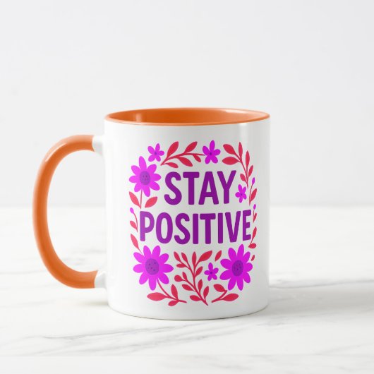 Positives Motivierend Zitat aus der Blüte bleibe Tasse (Links)