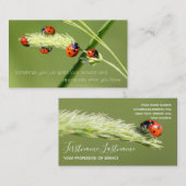 Positives motivierend Zitat mit kleinen Ladybugs Visitenkarte (Vorne/Hinten)