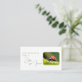 Positives motivierend Zitat mit wenig Ladybug Visitenkarte (Stehend Vorderseite)