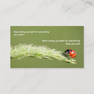 Positives motivierend Zitat mit wenig Ladybug Visitenkarte