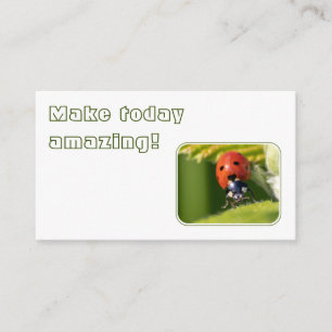 Positives motivierend Zitat mit wenig Ladybug Visitenkarte