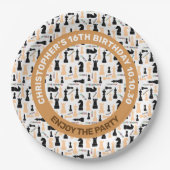 Positives Muster von Chessmen und bunten Worten Pappteller (Vorderseite)