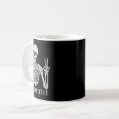 Positives nie besseres Skeleton Spaß Halloween ble Kaffeetasse (Vorderseite Links)