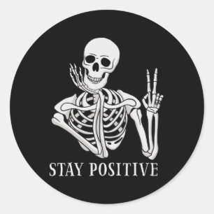 Positives nie besseres Skeleton Spaß Halloween ble Runder Aufkleber
