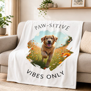 Positives Pfoten-Vibes Golden Retriever Foto Fleecedecke