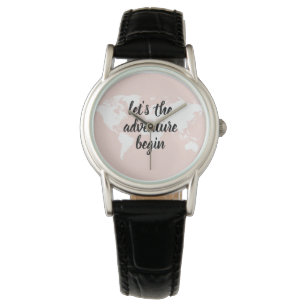 Positives Pink Das Abenteuer beginnt mit der Weltk Armbanduhr