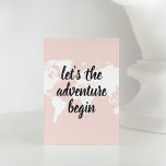 Positives Pink Das Abenteuer beginnt mit der Weltk Feiertagskarte<br><div class="desc">Positives Pink Das Abenteuer beginnt mit der Weltkarte</div>
