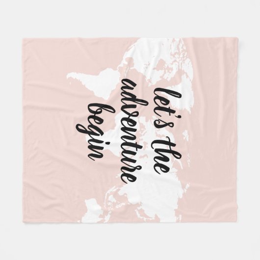 Positives Pink Das Abenteuer beginnt mit der Weltk Fleecedecke (Vorderseite (Horizontal))