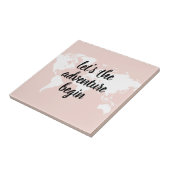 Positives Pink Das Abenteuer beginnt mit der Weltk Fliese (Seite)