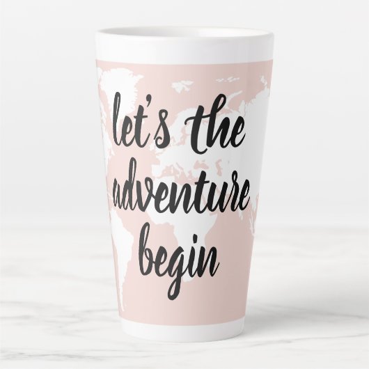 Positives Pink Das Abenteuer beginnt mit der Weltk Milchtasse (Vorderseite)