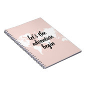 Positives Pink Das Abenteuer beginnt mit der Weltk Notizblock (Rechte Seite)