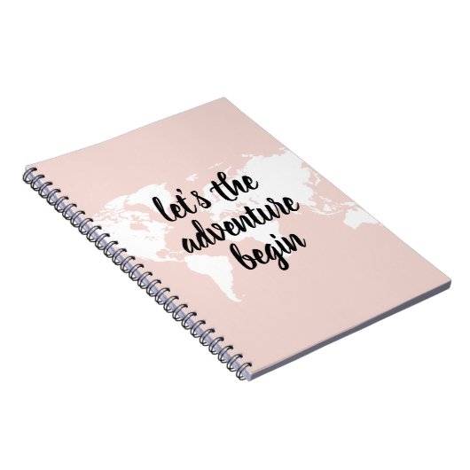 Positives Pink Das Abenteuer beginnt mit der Weltk Notizblock (Rechte Seite)